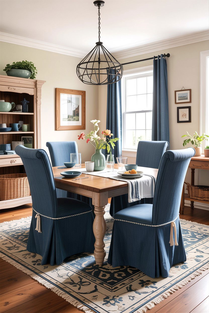 Tan and denim blue dining room - 30 tan dining room color schemes