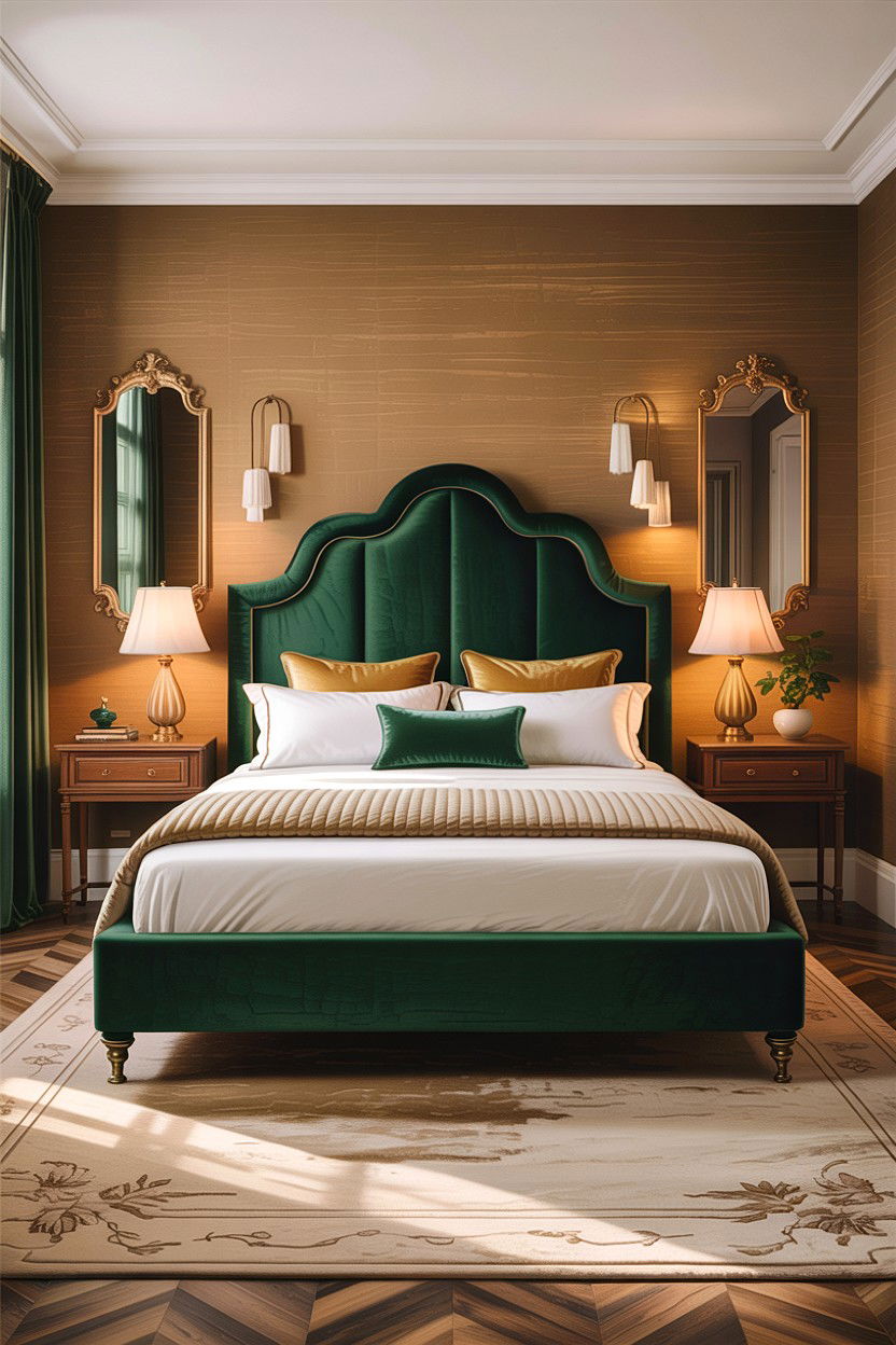 Tan and emerald green bedroom - 30 tan bedroom color schemes