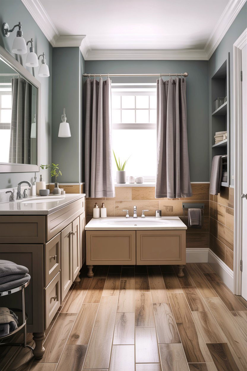 Tan and grey bathroom - 30 tan bathroom color schemes