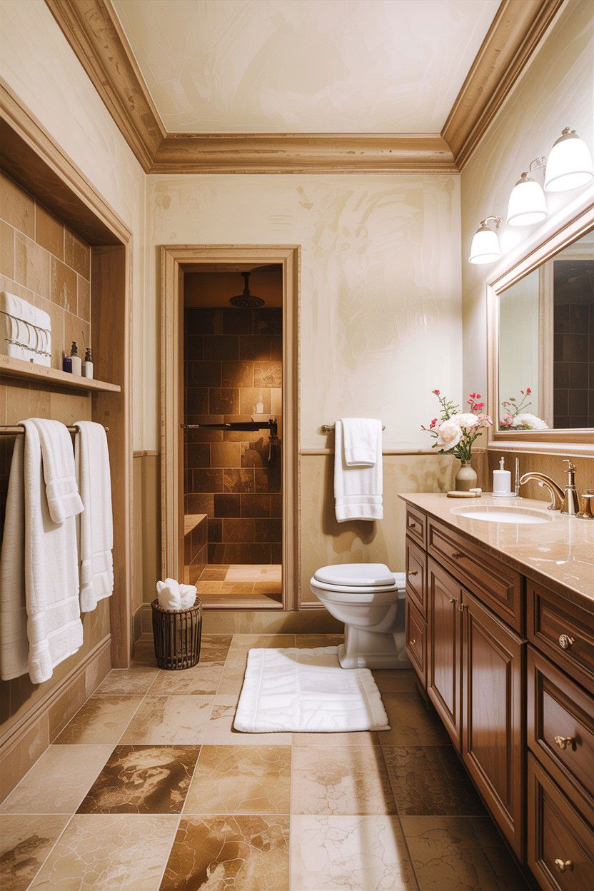 Tan and ivory bathroom - 30 tan bathroom color schemes