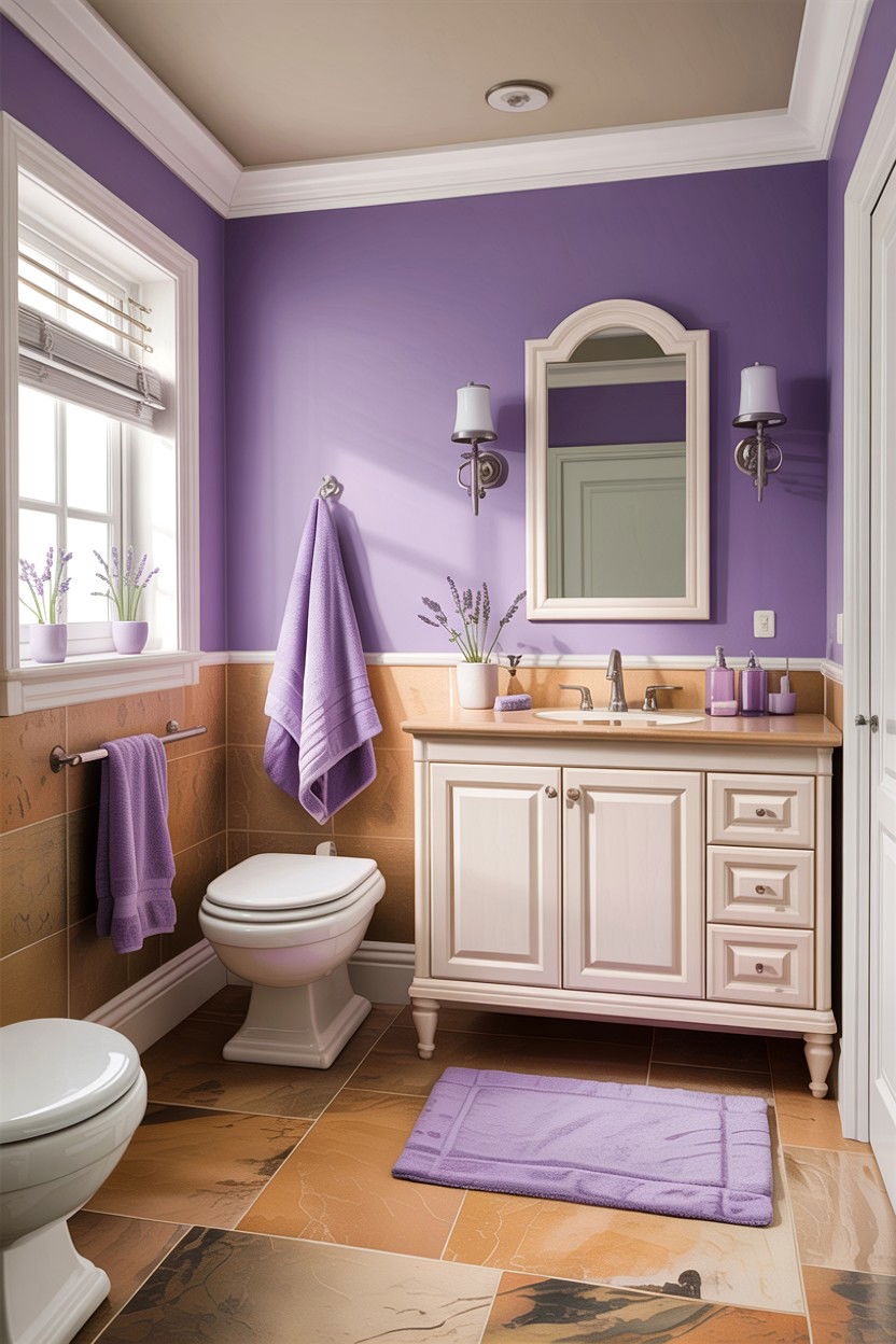 Tan and lavender bathroom - 30 tan bathroom color schemes