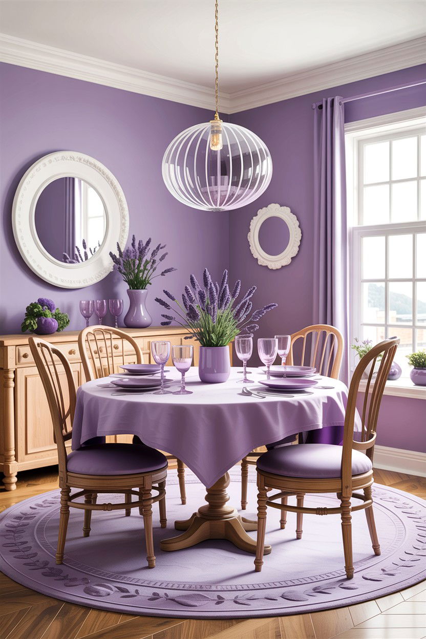 Tan and lavender dining room - 30 tan dining room color schemes
