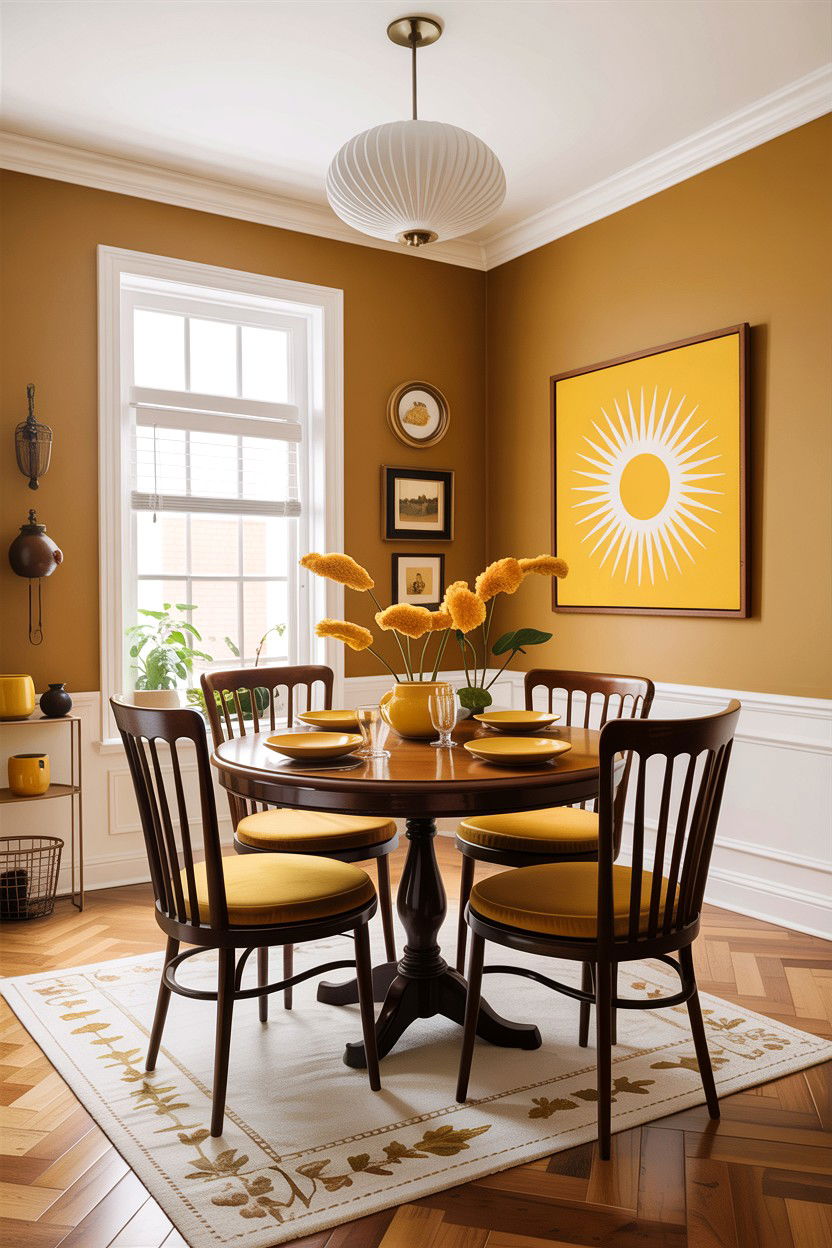 Tan and mustard yellow dining room - 30 tan dining room color schemes