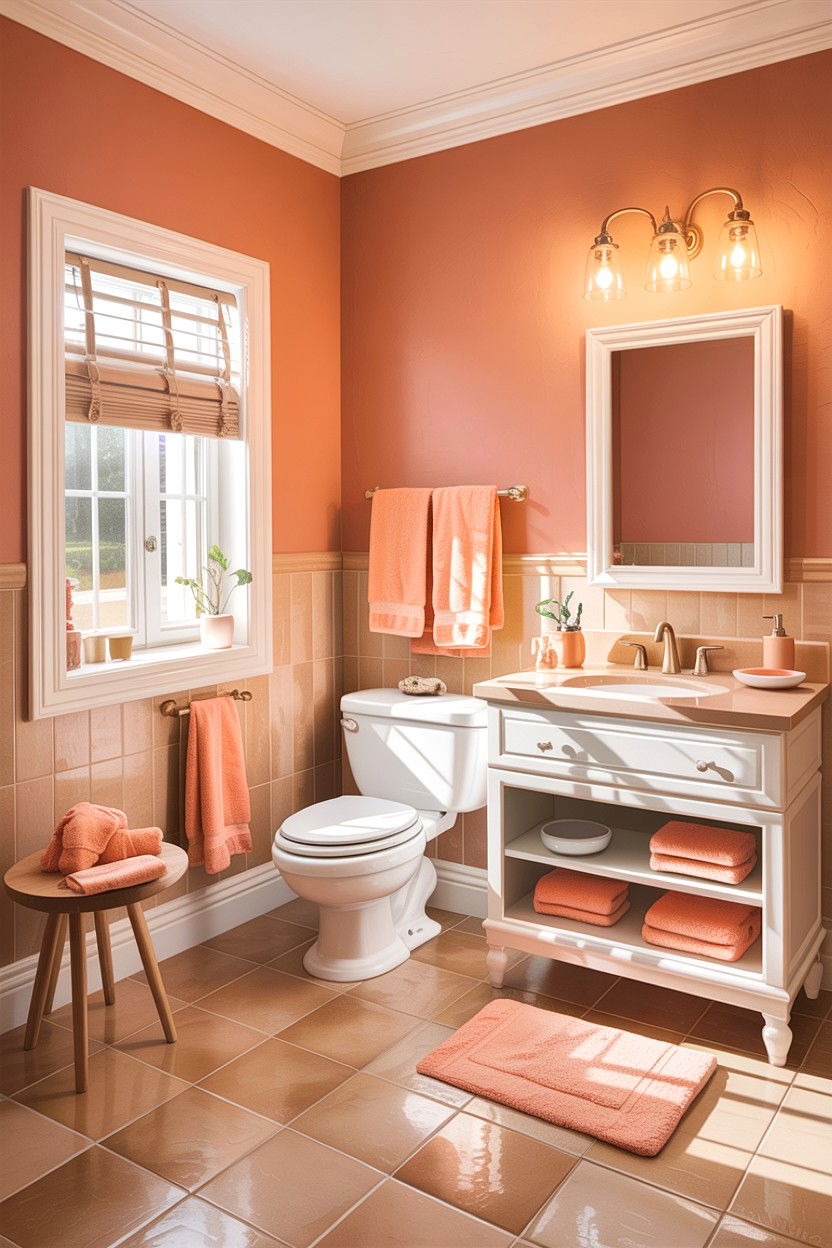 Tan and peach bathroom - 30 tan bathroom color schemes