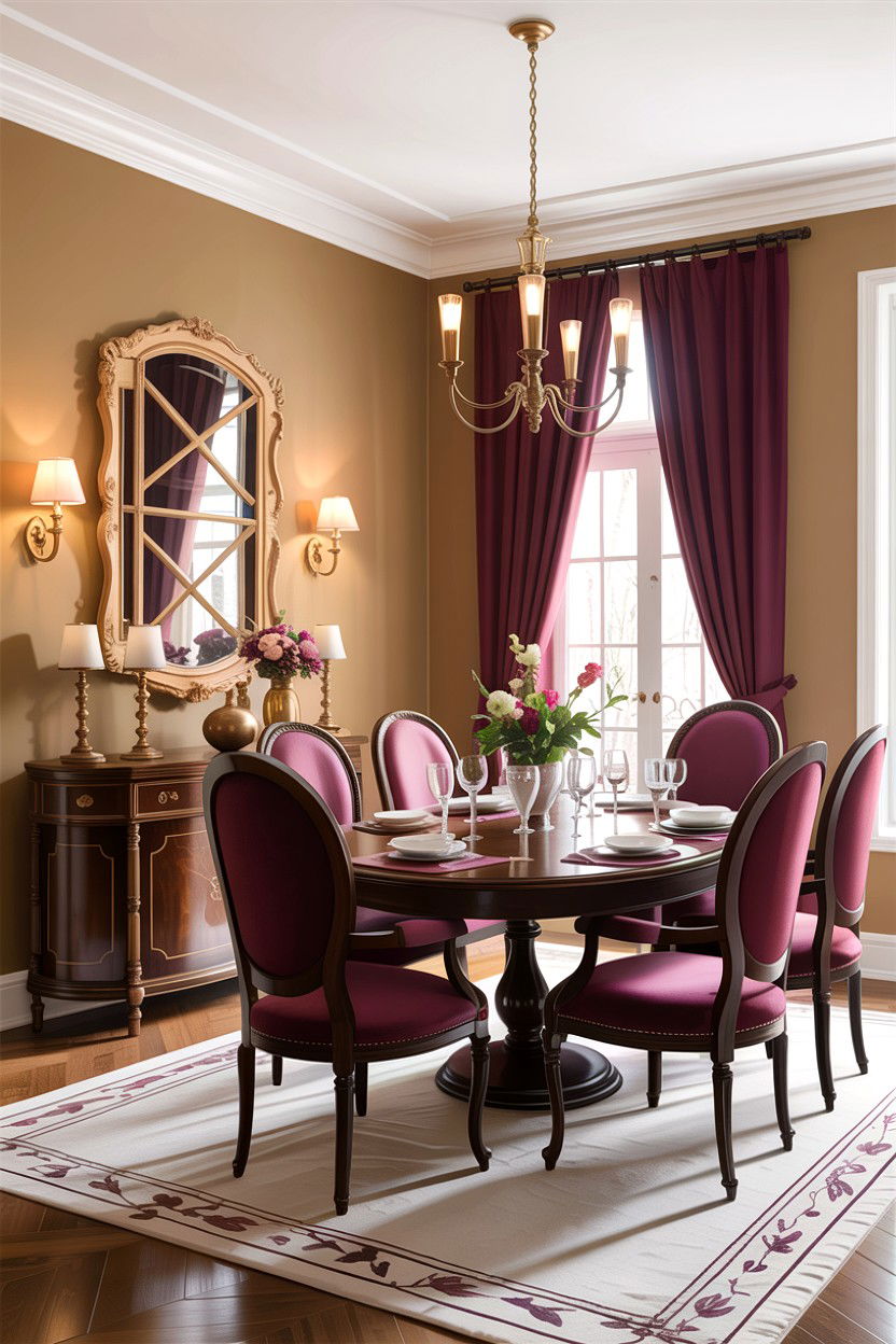 Tan and plum dining room - 30 tan dining room color schemes