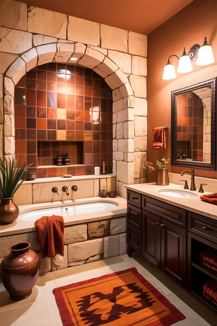 Tan and rust bathroom - 30 tan bathroom color schemes