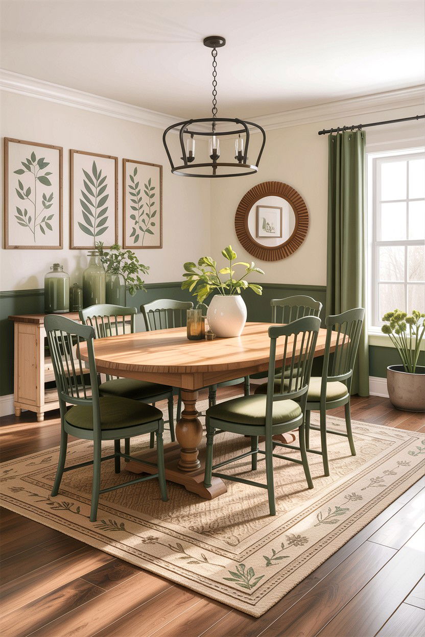 Tan and sage green dining room - 30 tan dining room color schemes