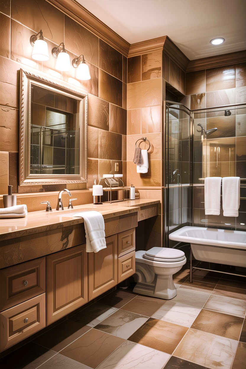 Tan and silver bathroom - 30 tan bathroom color schemes