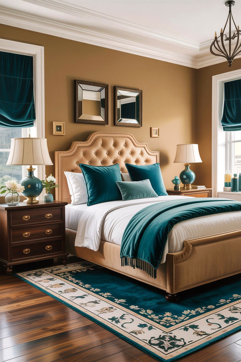 Tan and teal bedroom - 30 tan bedroom color schemes