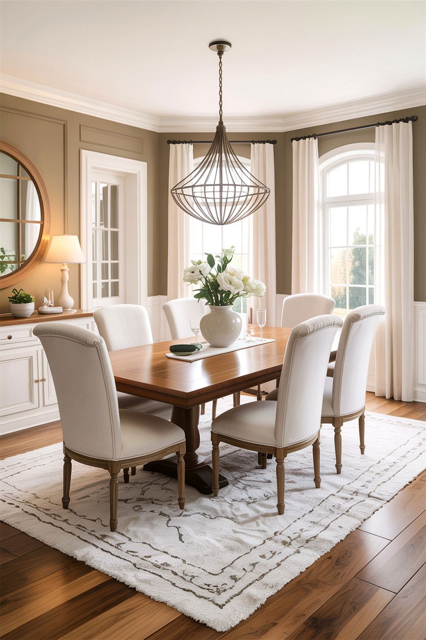 Tan and white dining room - 30 tan dining room color schemes