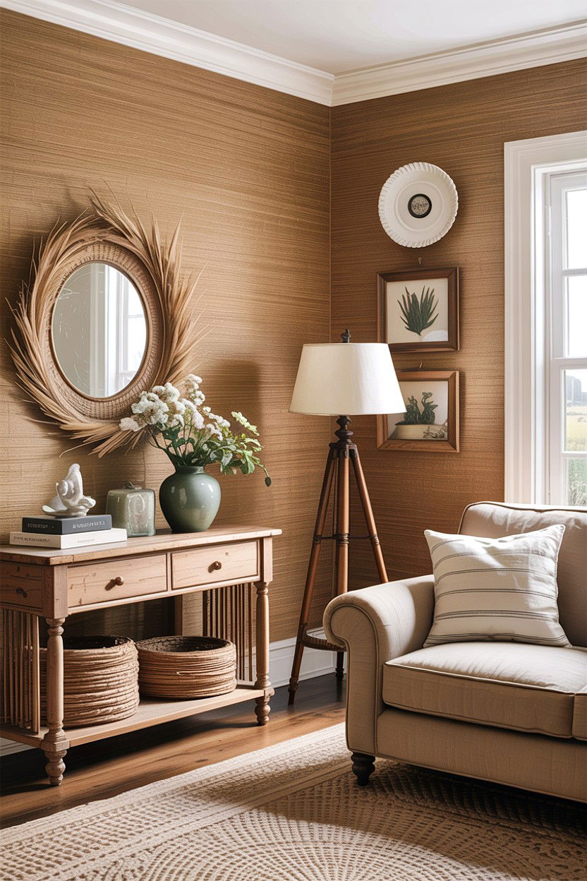 Tan grasscloth wallpaper - 30 living room grasscloth wallpapers