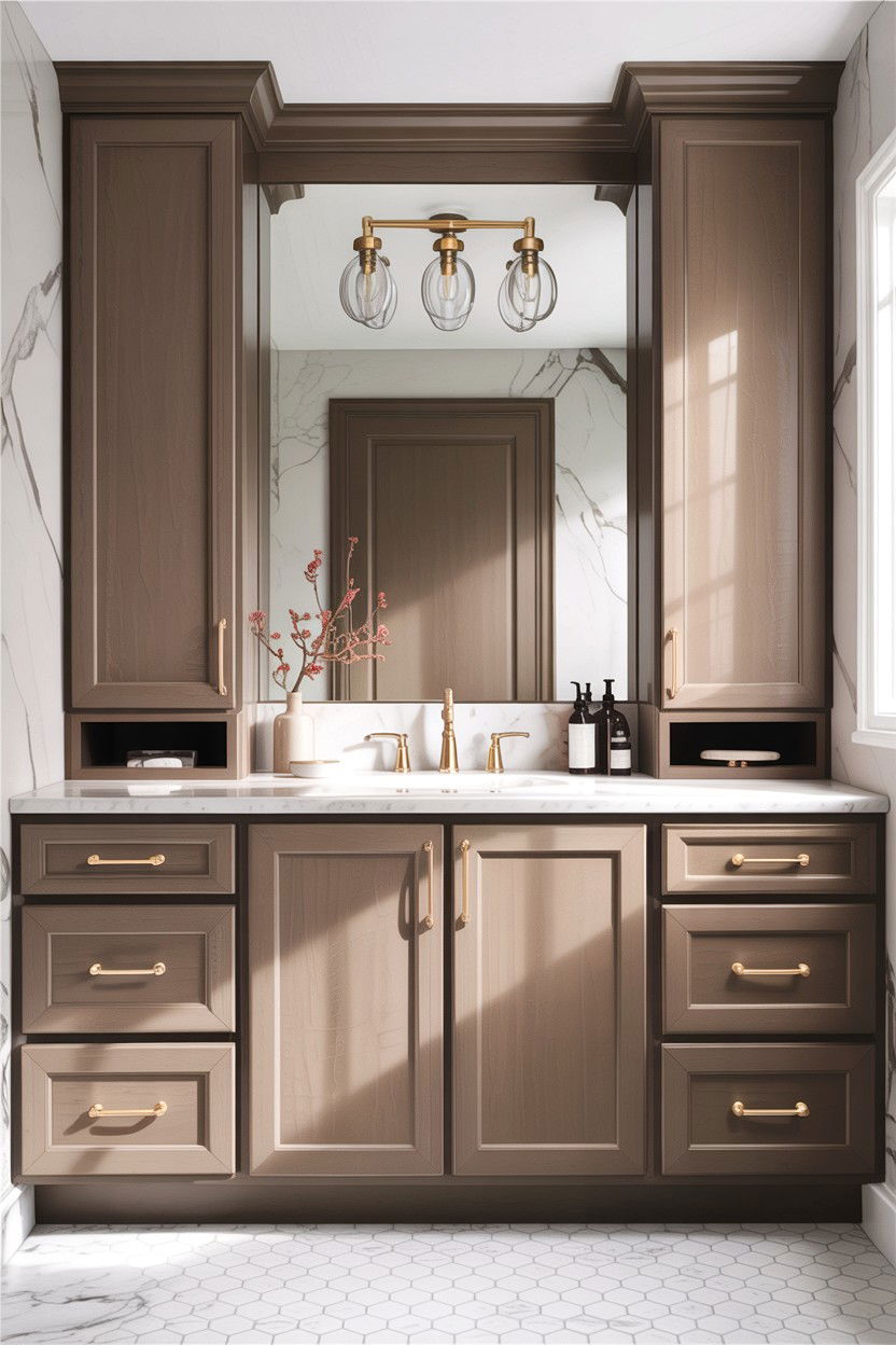 Taupe Bathroom Cabinets - 30 taupe and white bathroom ideas