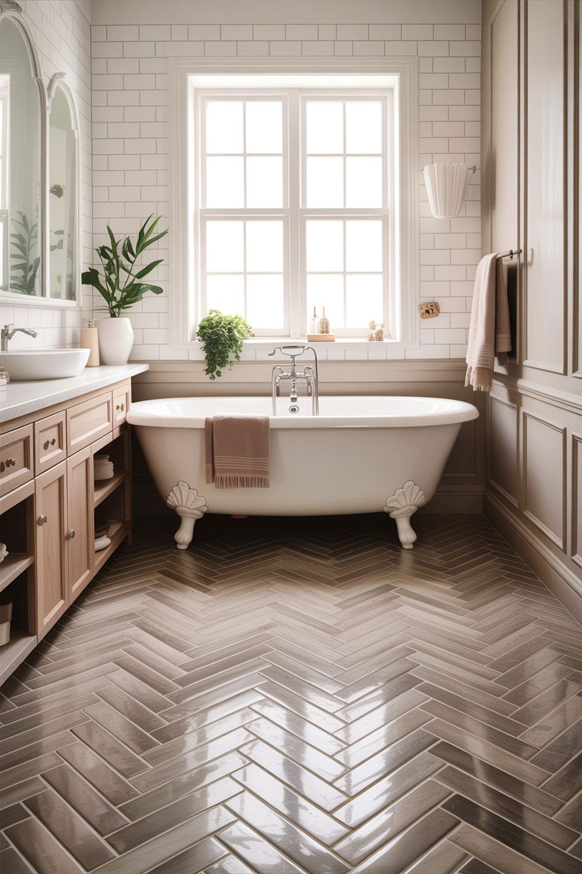 Taupe Bathroom Floor - 30 taupe and white bathroom ideas