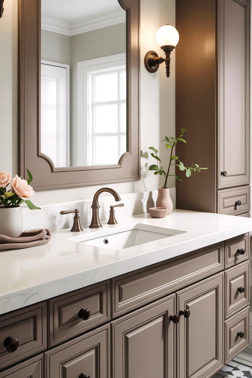 Taupe Bathroom Hardware - 30 taupe and white bathroom ideas