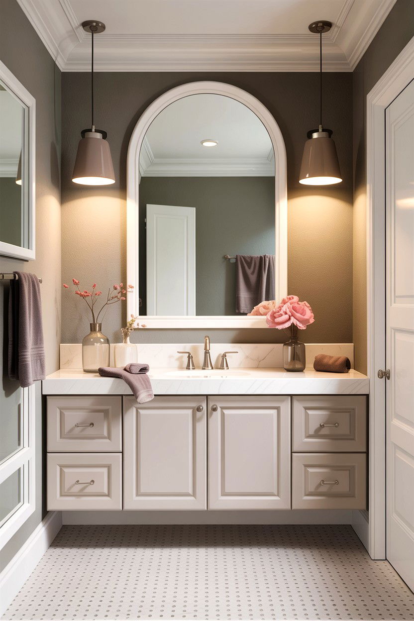 Taupe Bathroom Lighting - 30 taupe and white bathroom ideas