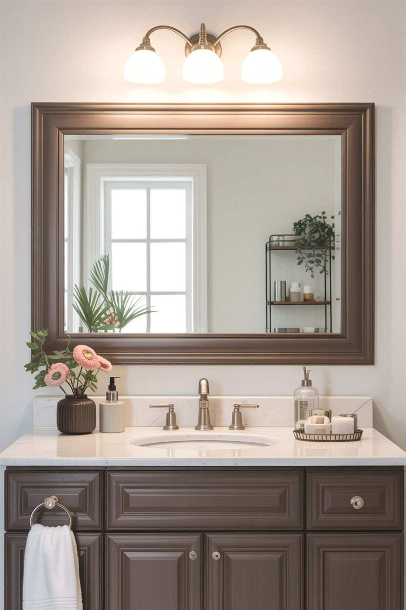Taupe Bathroom Mirror - 30 taupe and white bathroom ideas