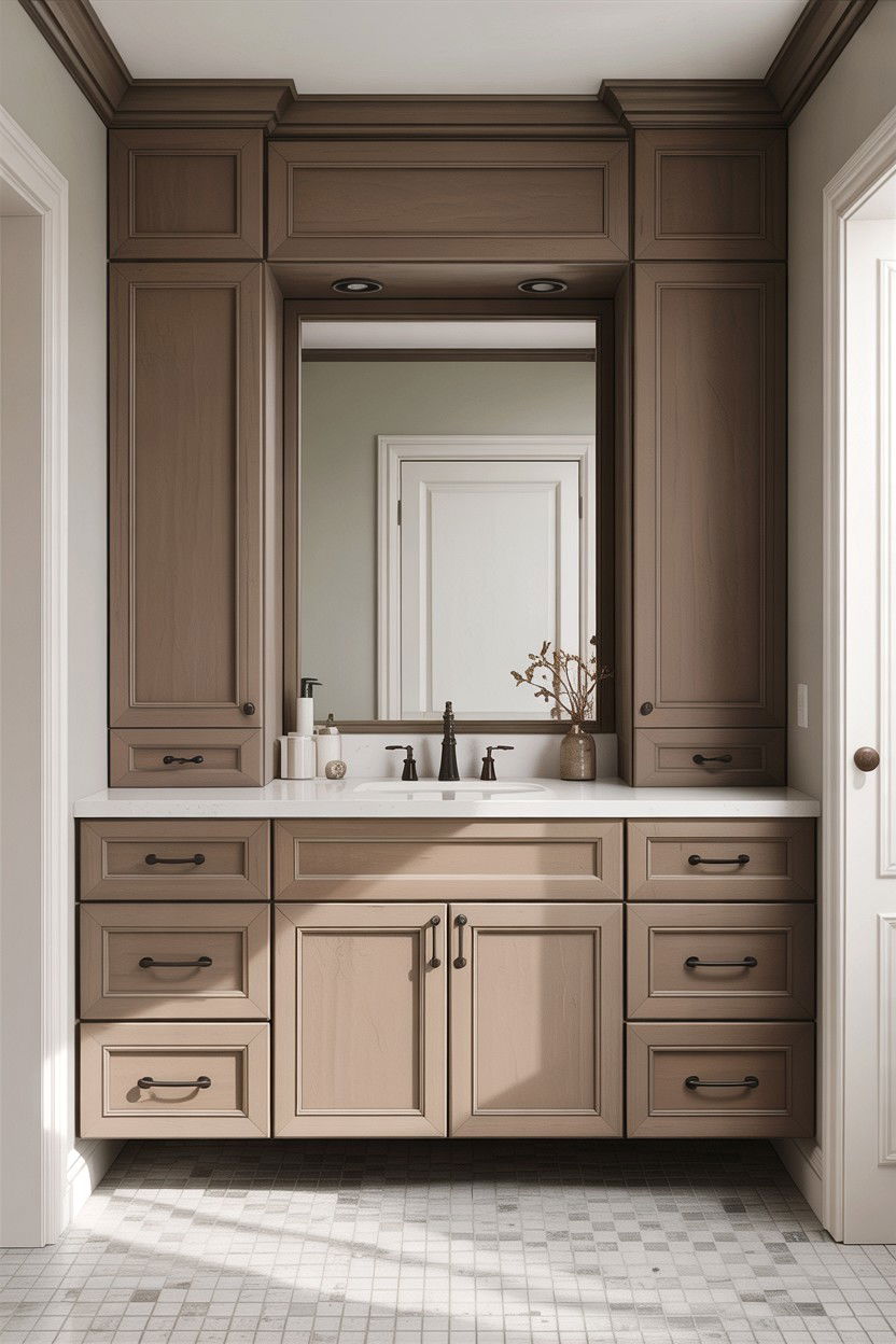 Taupe Bathroom Vanity - 30 taupe and white bathroom ideas