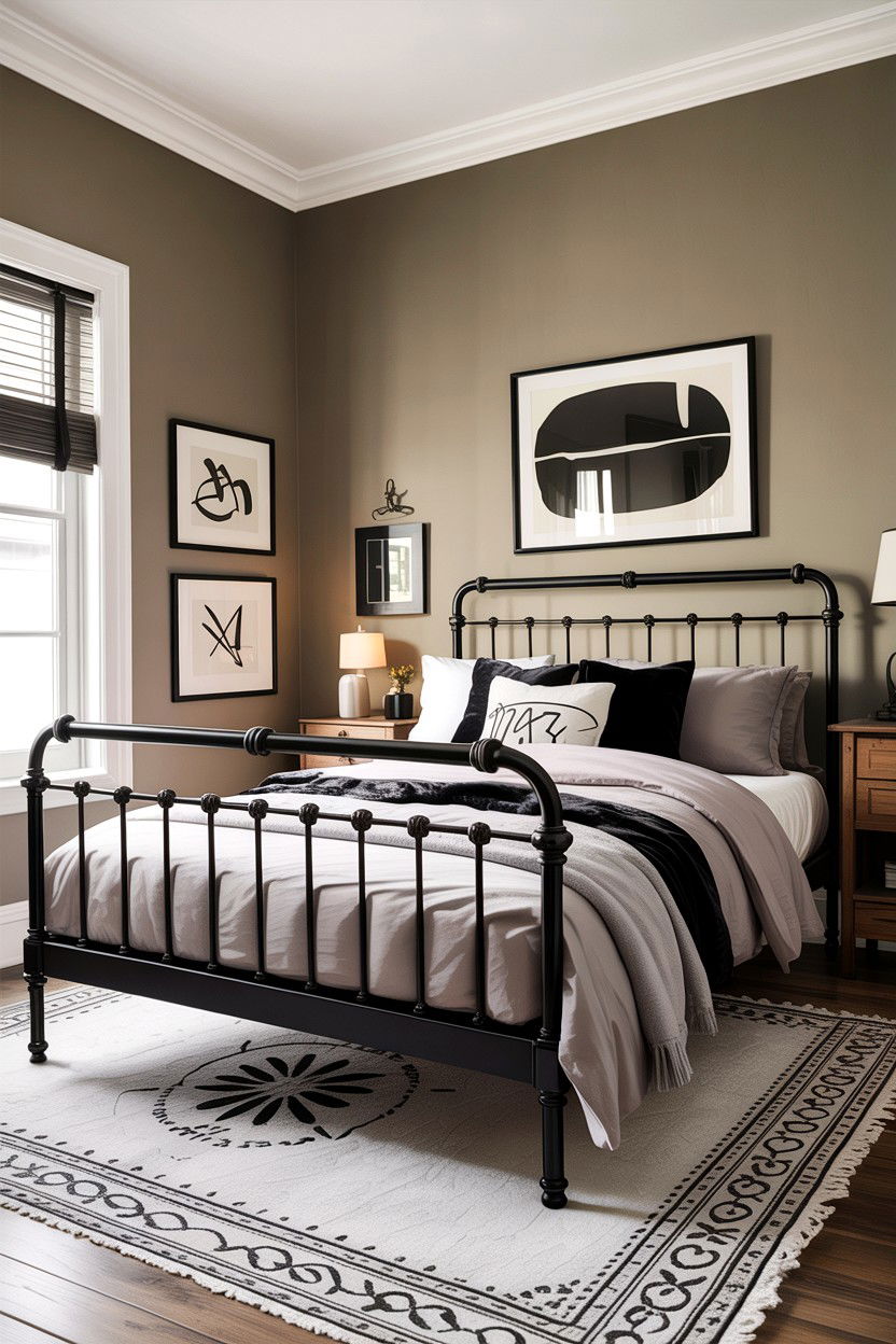 Taupe and Black Bedroom - 30 taupe bedroom color schemes