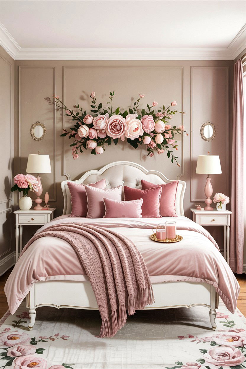 Taupe and Blush Pink Bedroom - 30 taupe bedroom color schemes