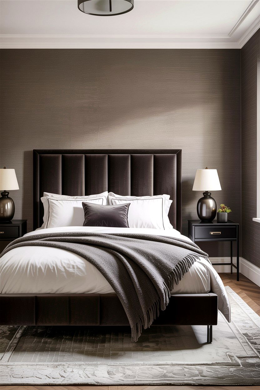Taupe and Charcoal Gray Bedroom - 30 taupe bedroom color schemes