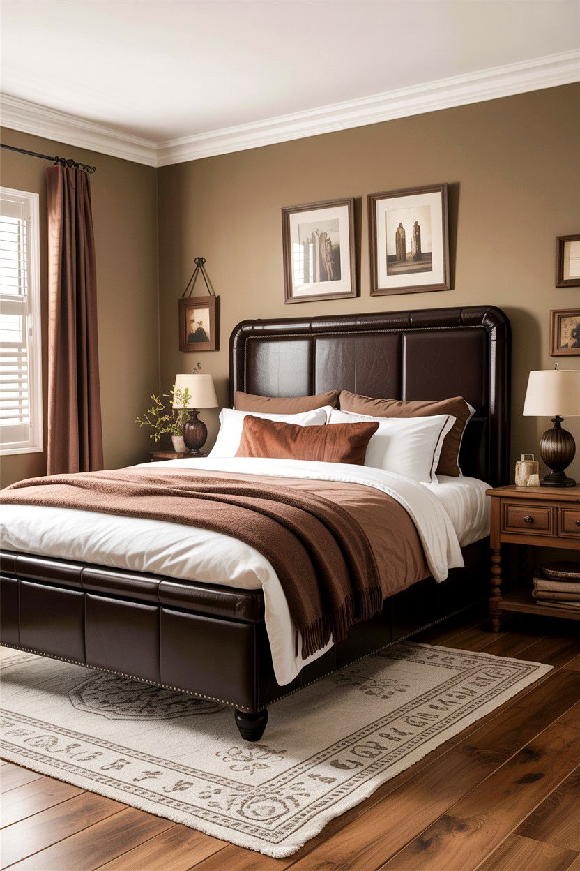 Taupe and Chocolate Brown Bedroom - 30 taupe bedroom color schemes