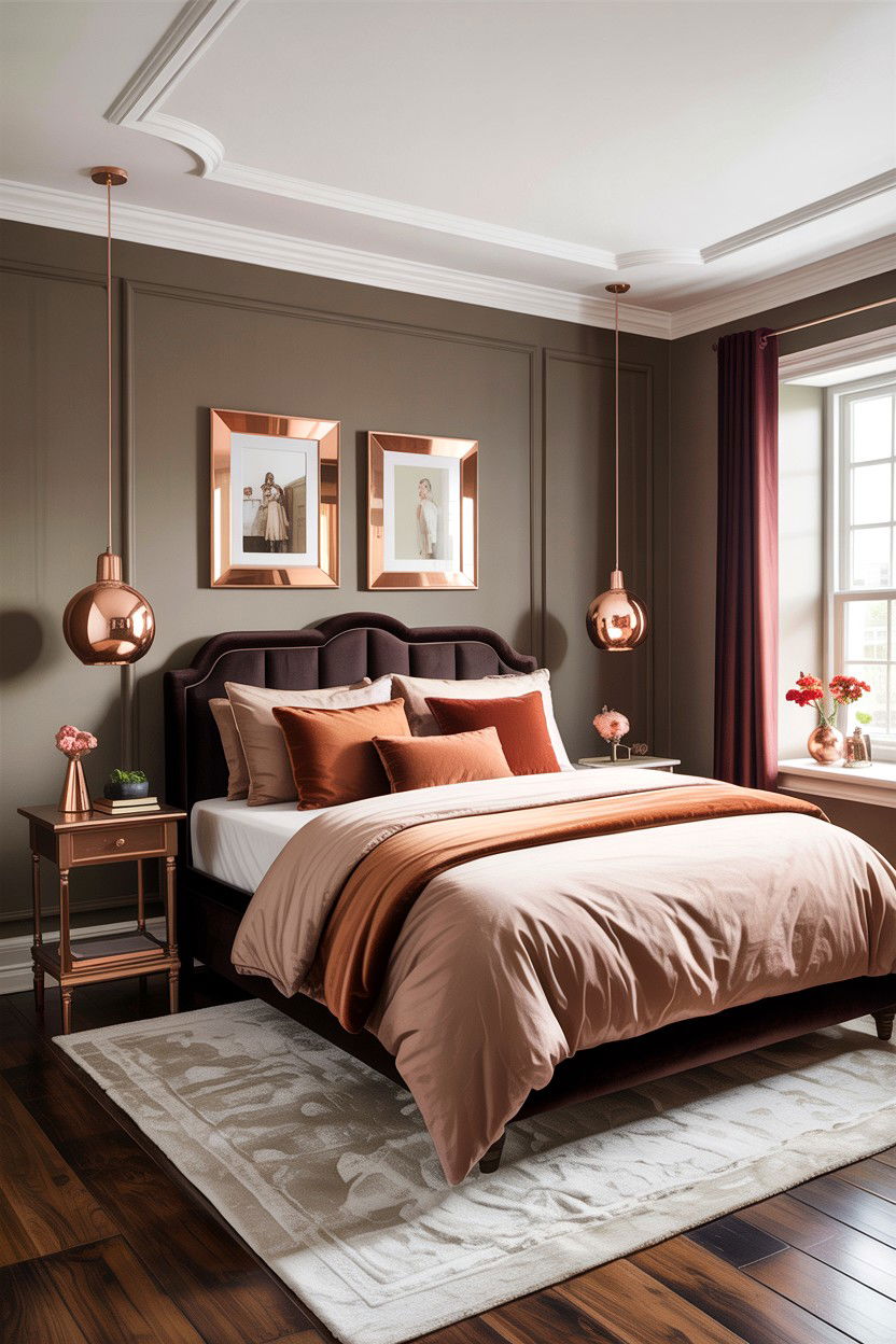 Taupe and Copper Bedroom - 30 taupe bedroom color schemes