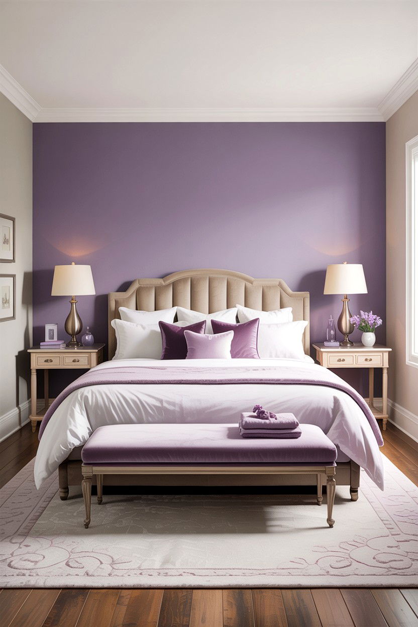 Taupe and Lavender Bedroom - 30 taupe bedroom color schemes