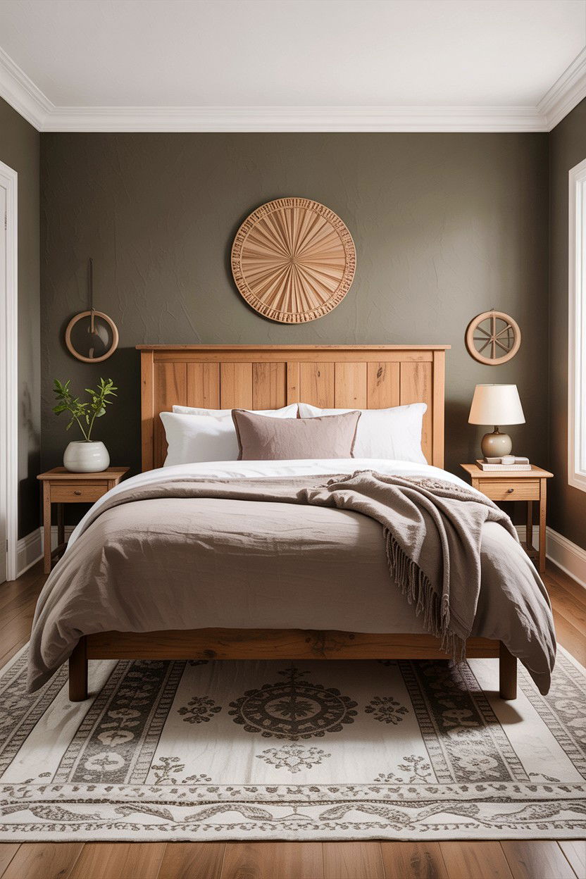 Taupe and Natural Wood Bedroom - 30 taupe bedroom color schemes