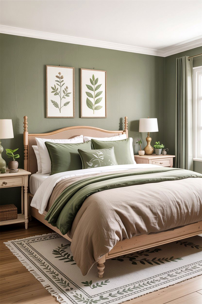 Taupe and Sage Green Bedroom - 30 taupe bedroom color schemes