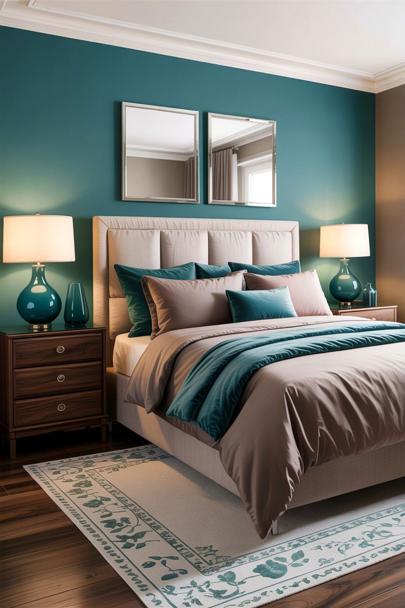 Taupe and Teal Bedroom - 30 taupe bedroom color schemes