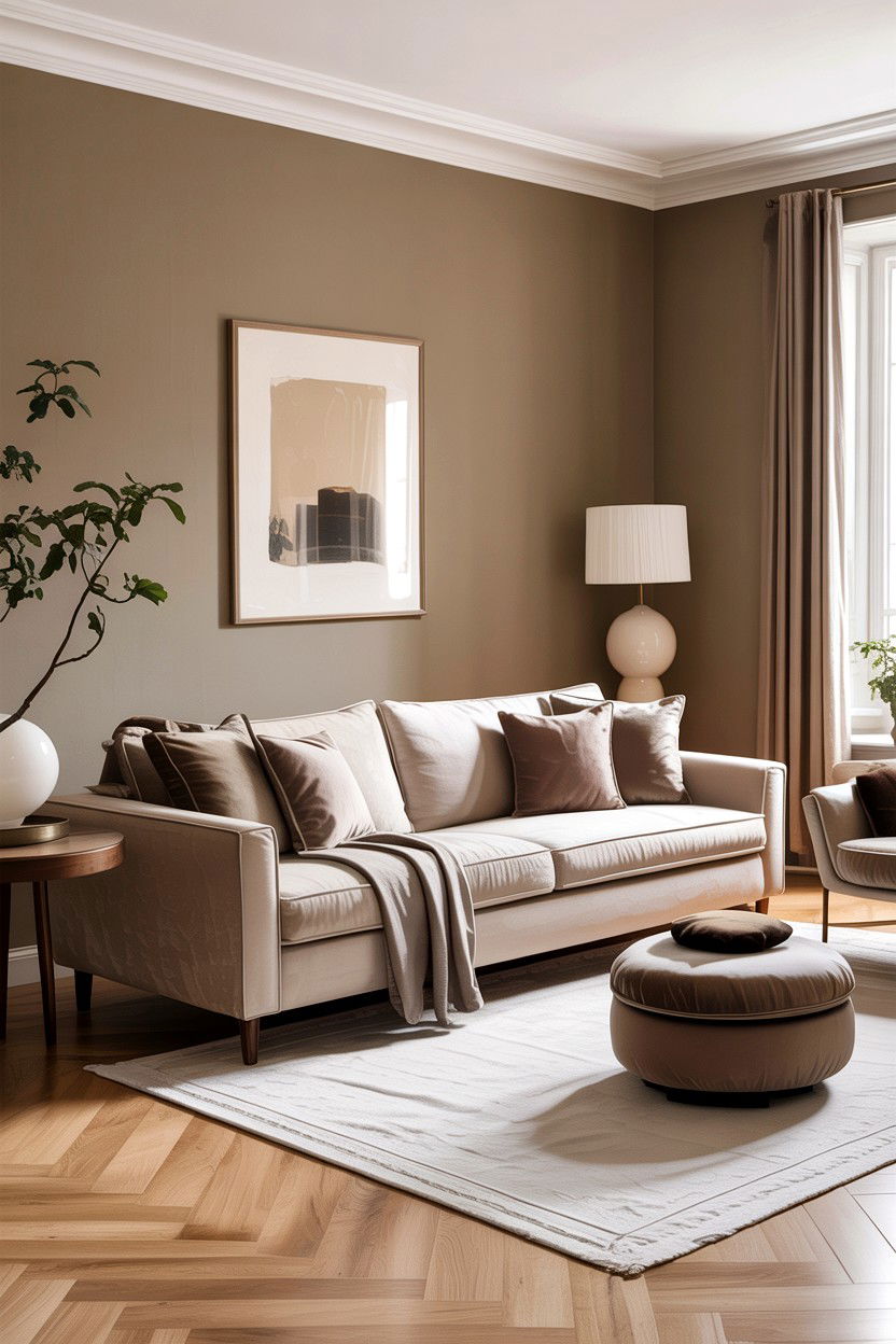Taupe and beige living room - 30 taupe living room color schemes