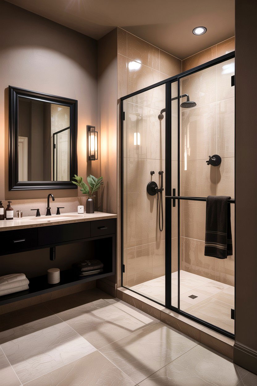 Taupe and black bathroom - 30 taupe bathroom color schemes
