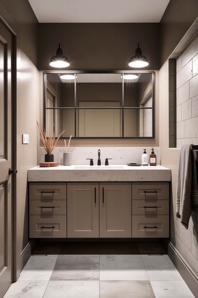 Taupe and concrete bathroom - 30 taupe bathroom color schemes