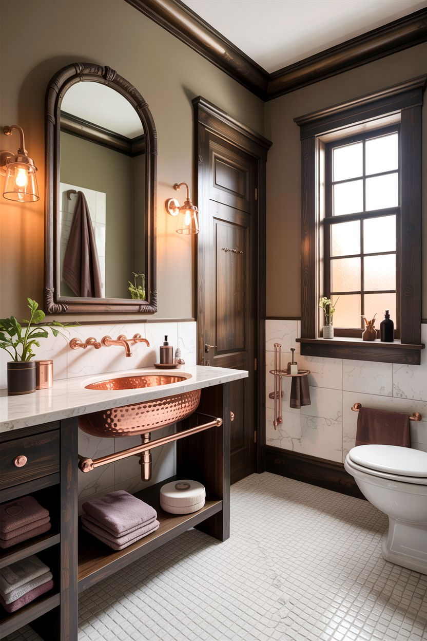 Taupe and copper bathroom - 30 taupe bathroom color schemes