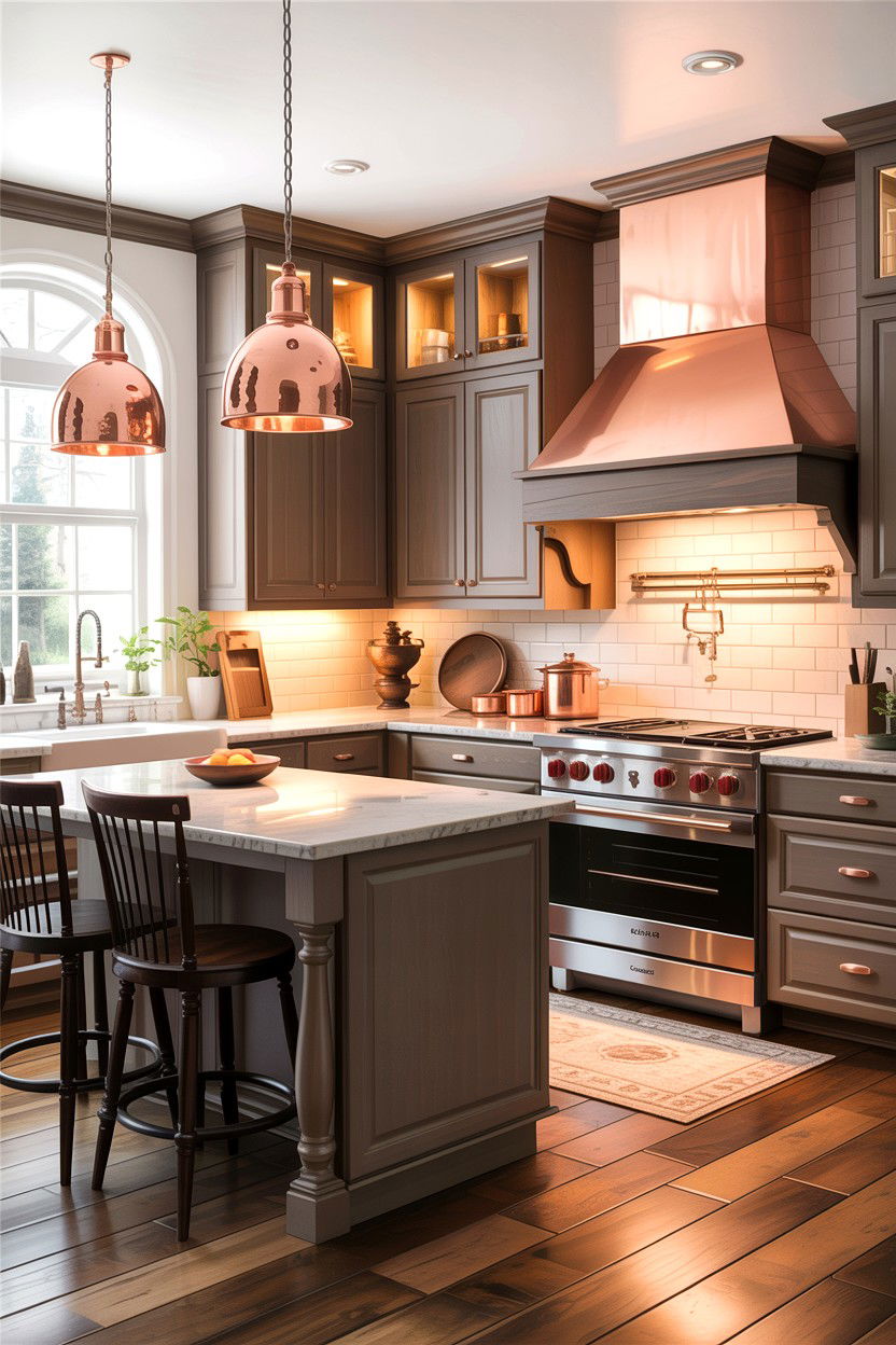Taupe and copper kitchen - 30 taupe kitchen color schemes