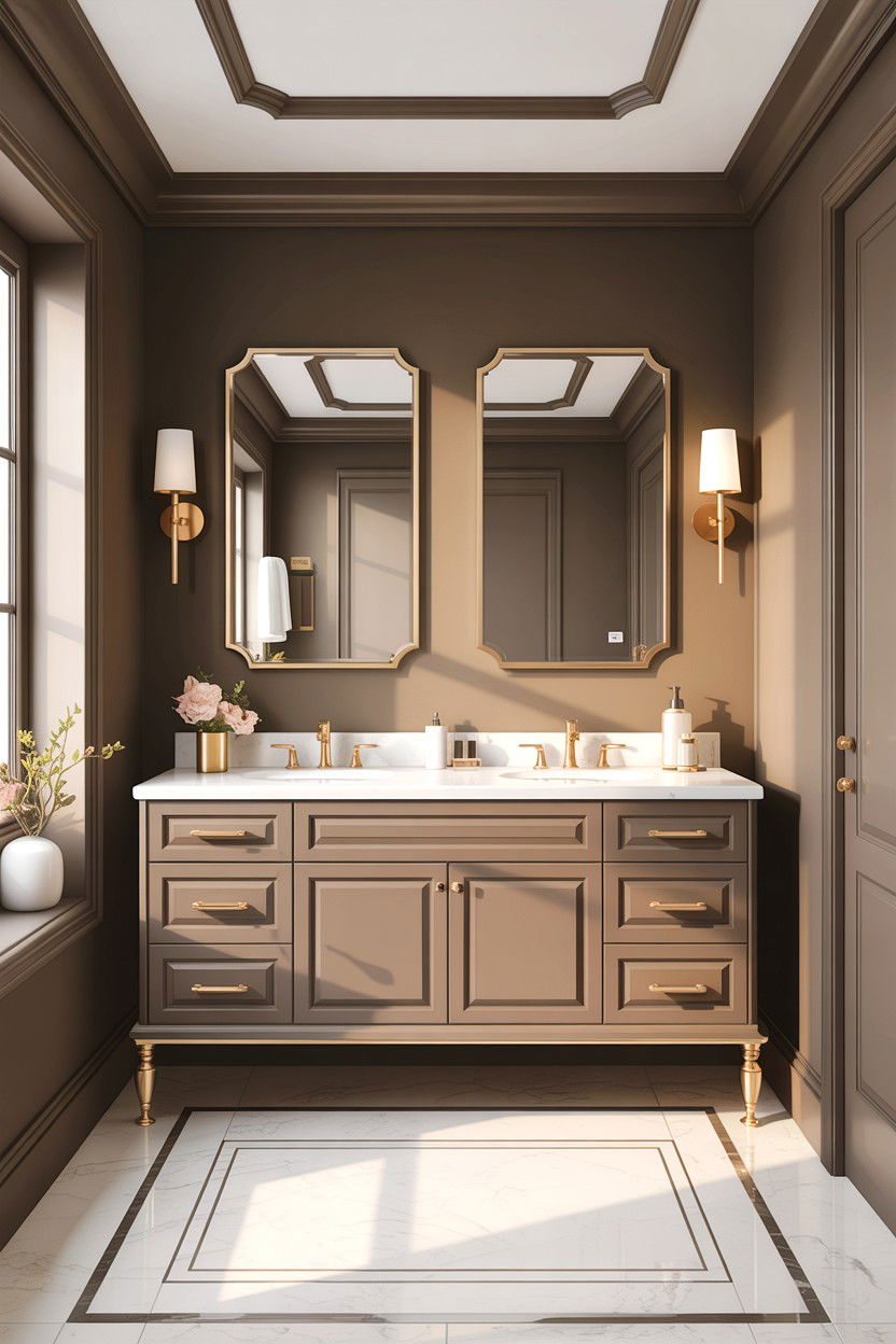 Taupe and gold bathroom - 30 taupe bathroom color schemes