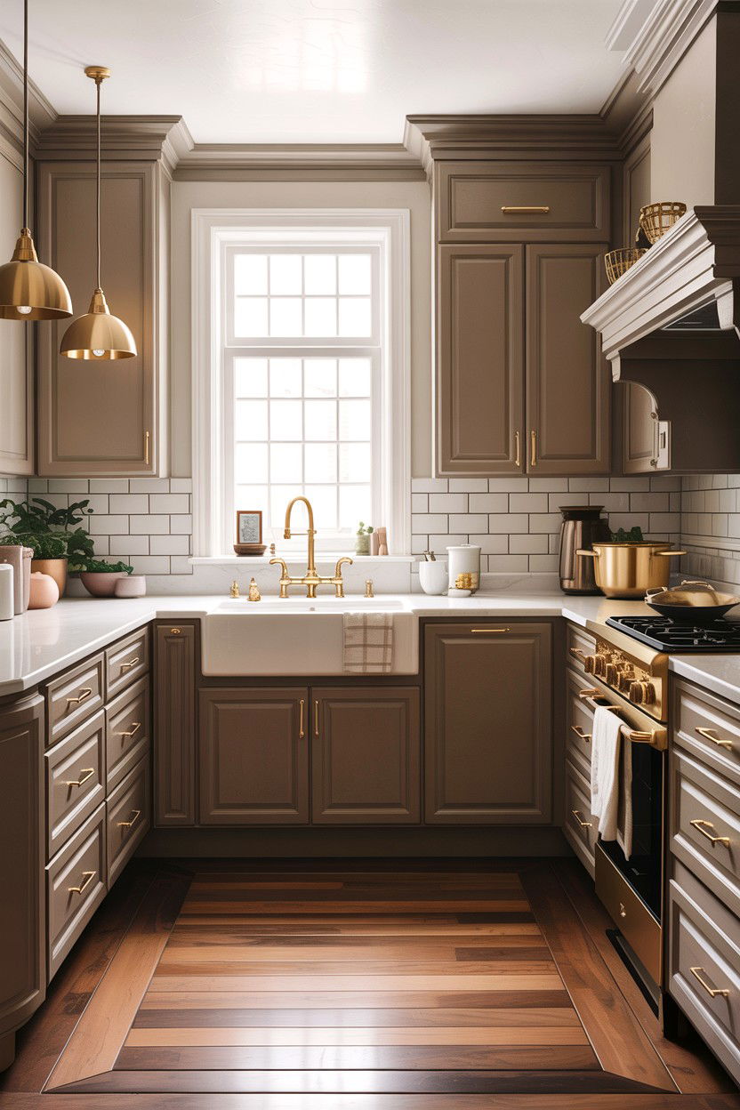 Taupe and gold kitchen - 30 taupe kitchen color schemes