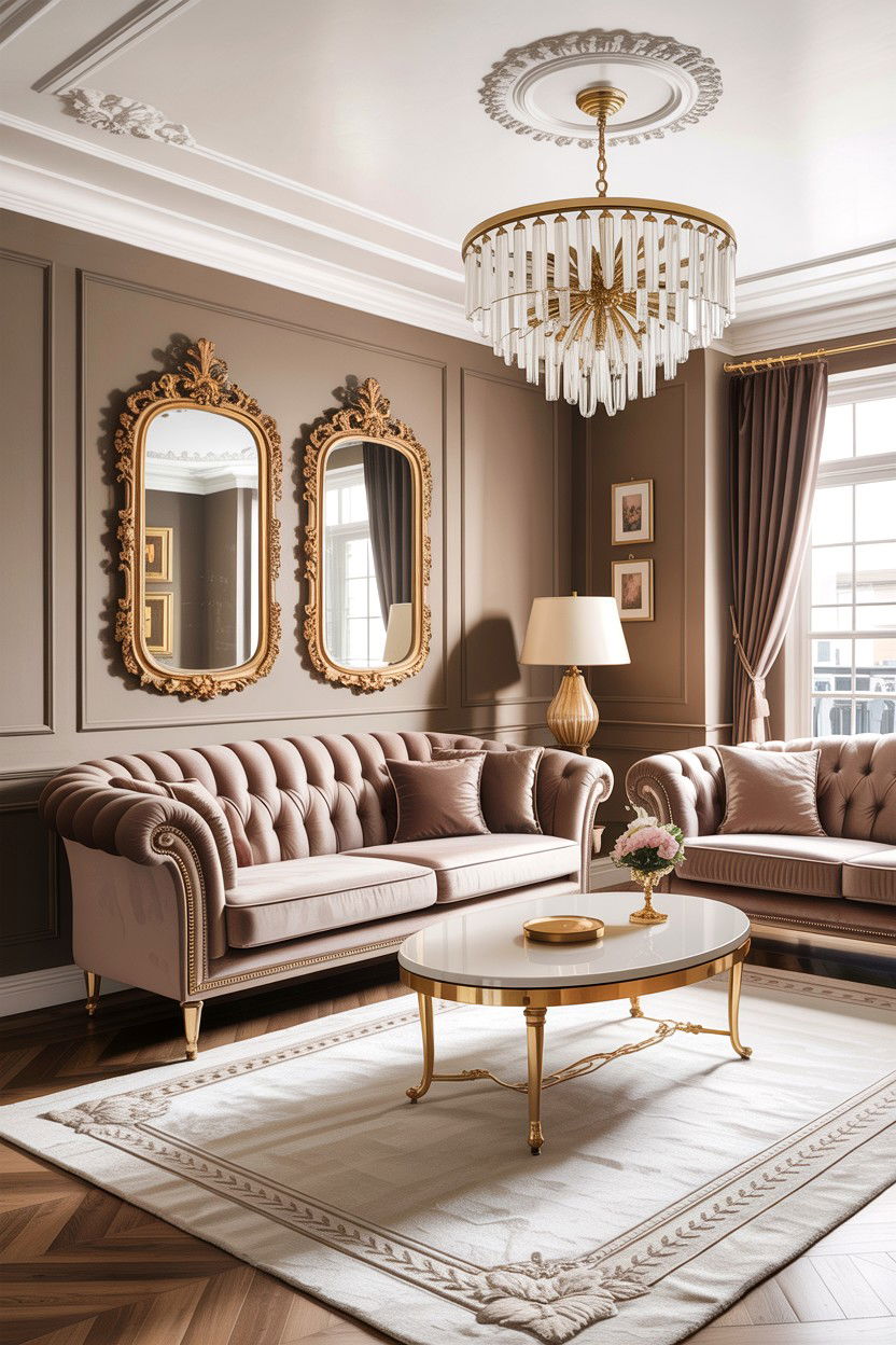 Taupe and gold living room - 30 taupe living room color schemes