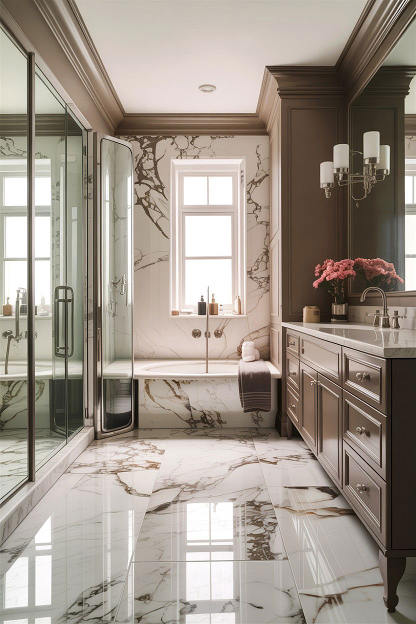Taupe and marble bathroom - 30 taupe bathroom color schemes