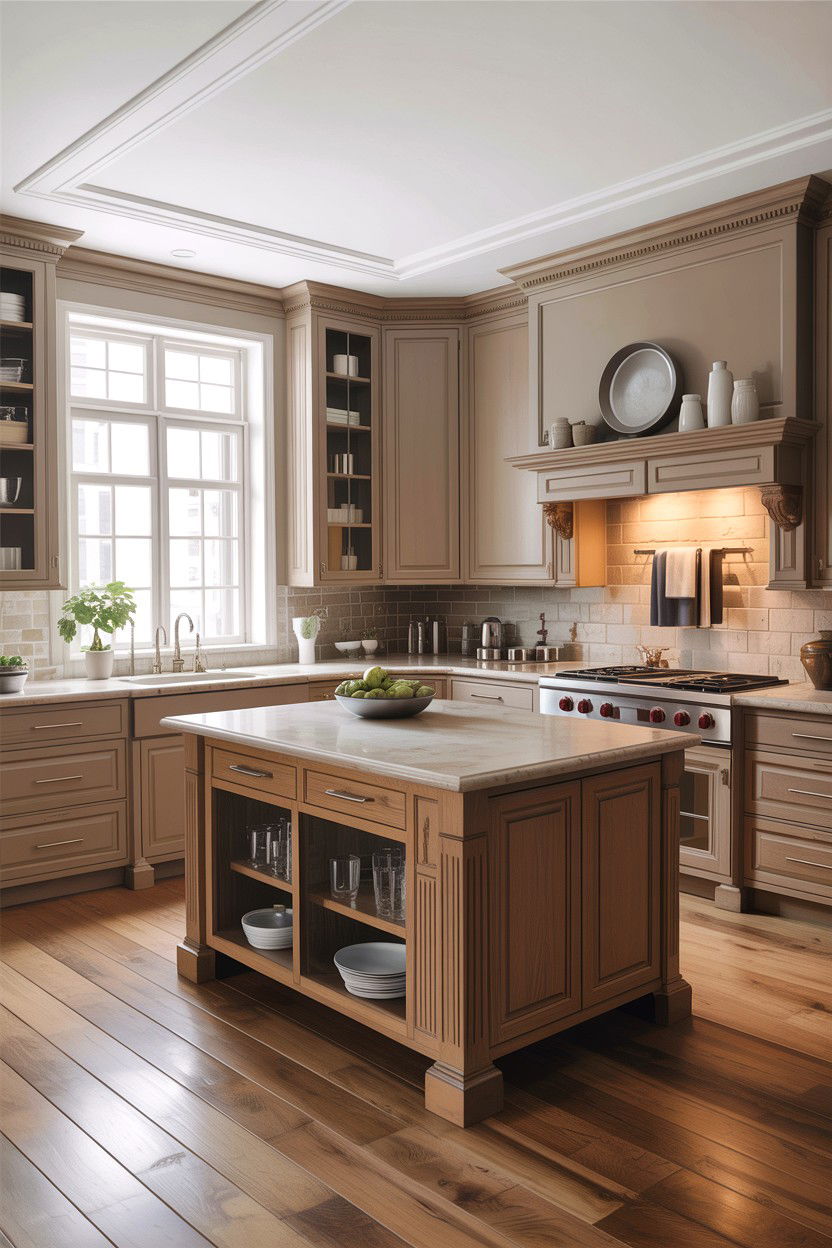 Taupe and oak kitchen - 30 taupe kitchen color schemes