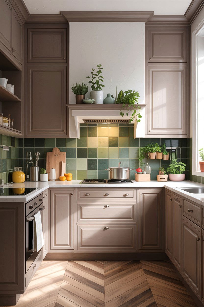 Taupe and sage kitchen - 30 taupe kitchen color schemes