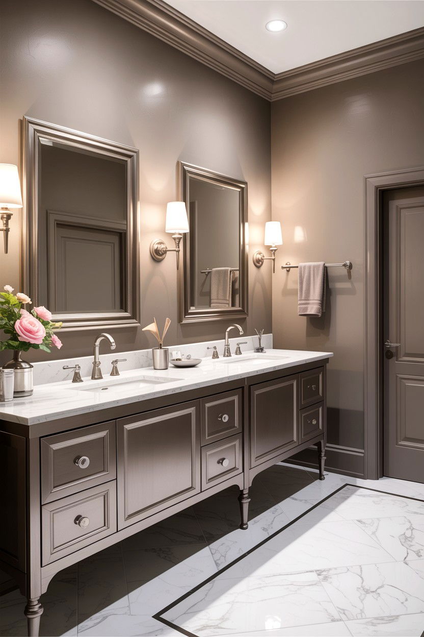 Taupe and silver bathroom - 30 taupe bathroom color schemes