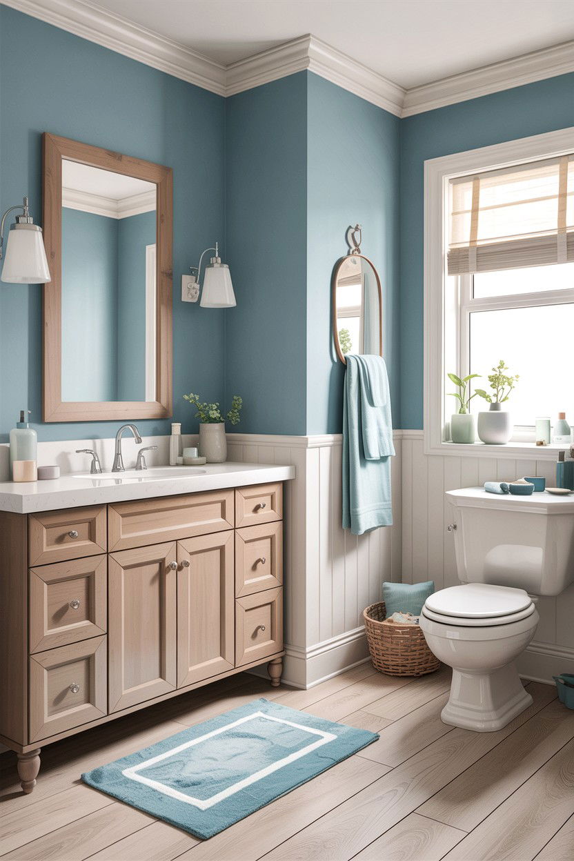 Taupe and sky blue bathroom - 30 taupe bathroom color schemes