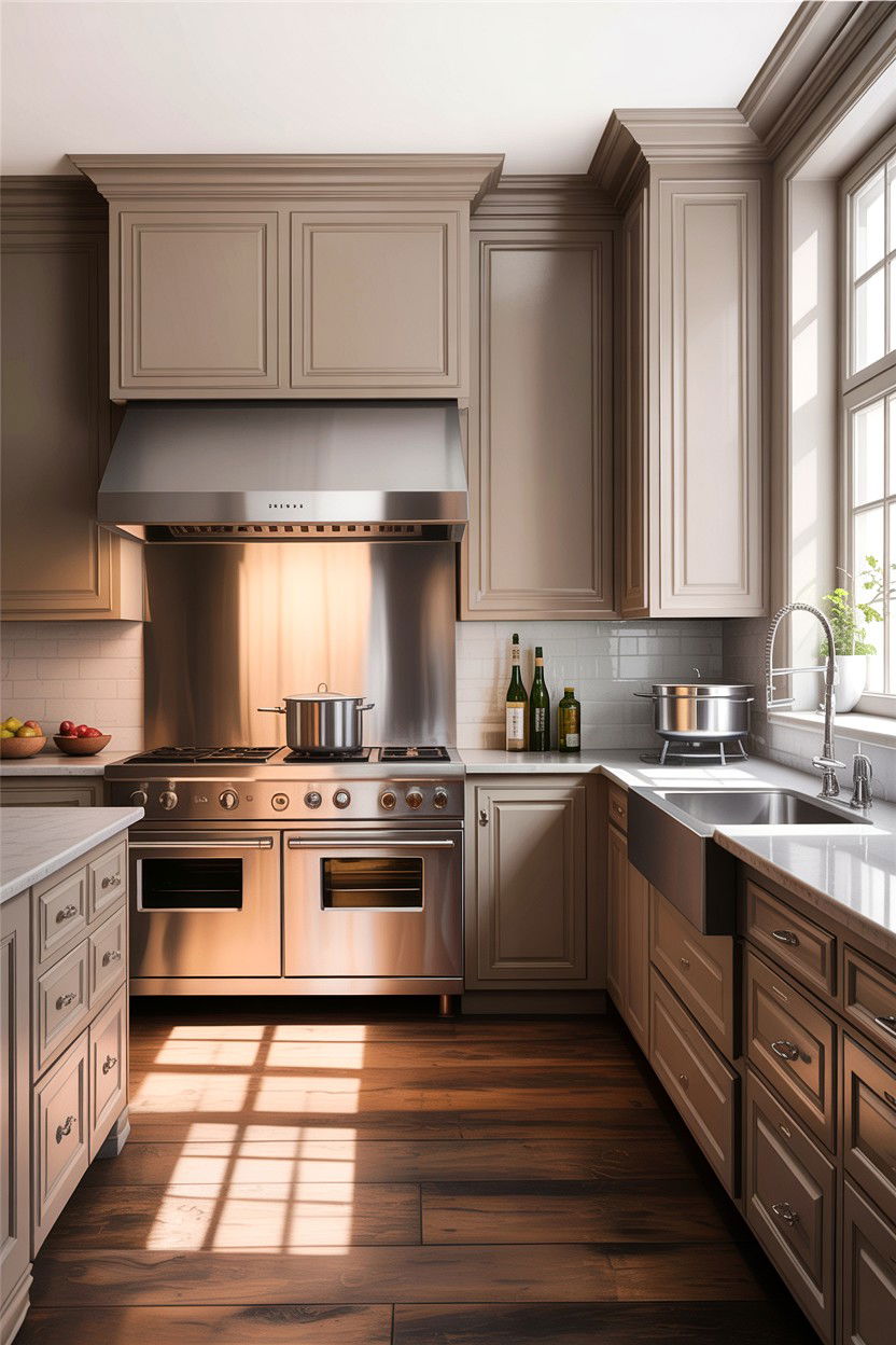 Taupe and stainless steel kitchen - 30 taupe kitchen color schemes