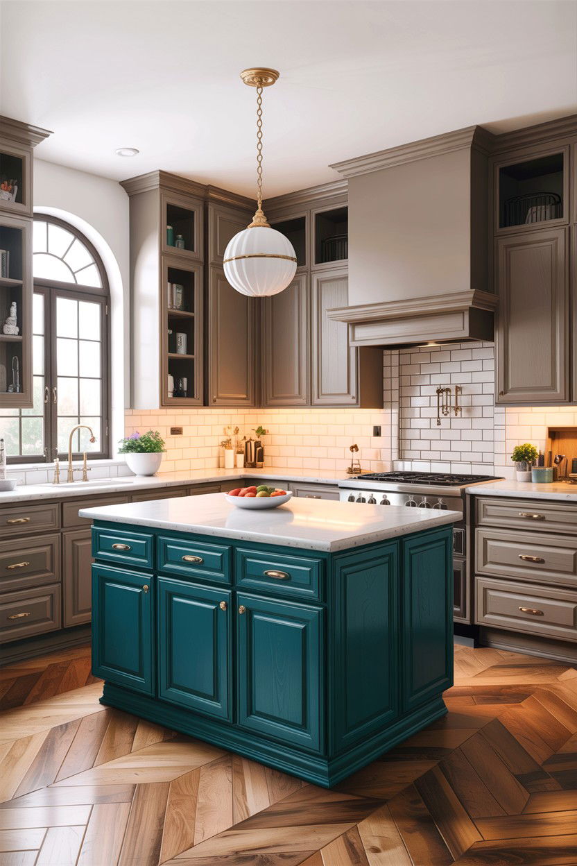 Taupe and teal kitchen - 30 taupe kitchen color schemes