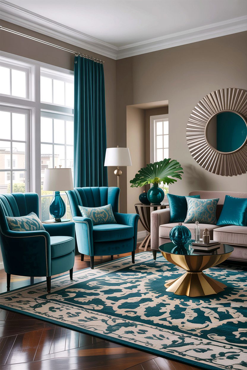 Taupe and teal living room - 30 taupe living room color schemes