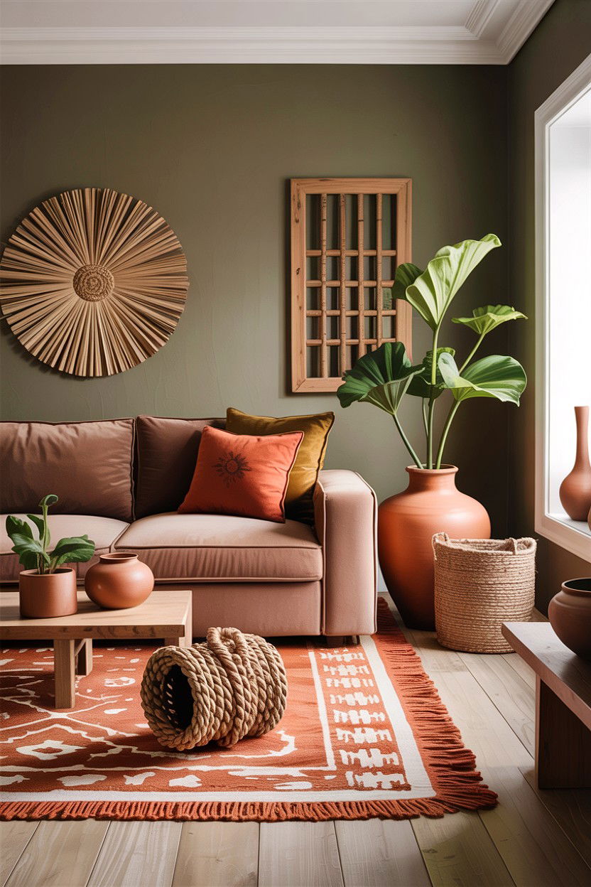 Taupe and terracotta living room - 30 taupe living room color schemes