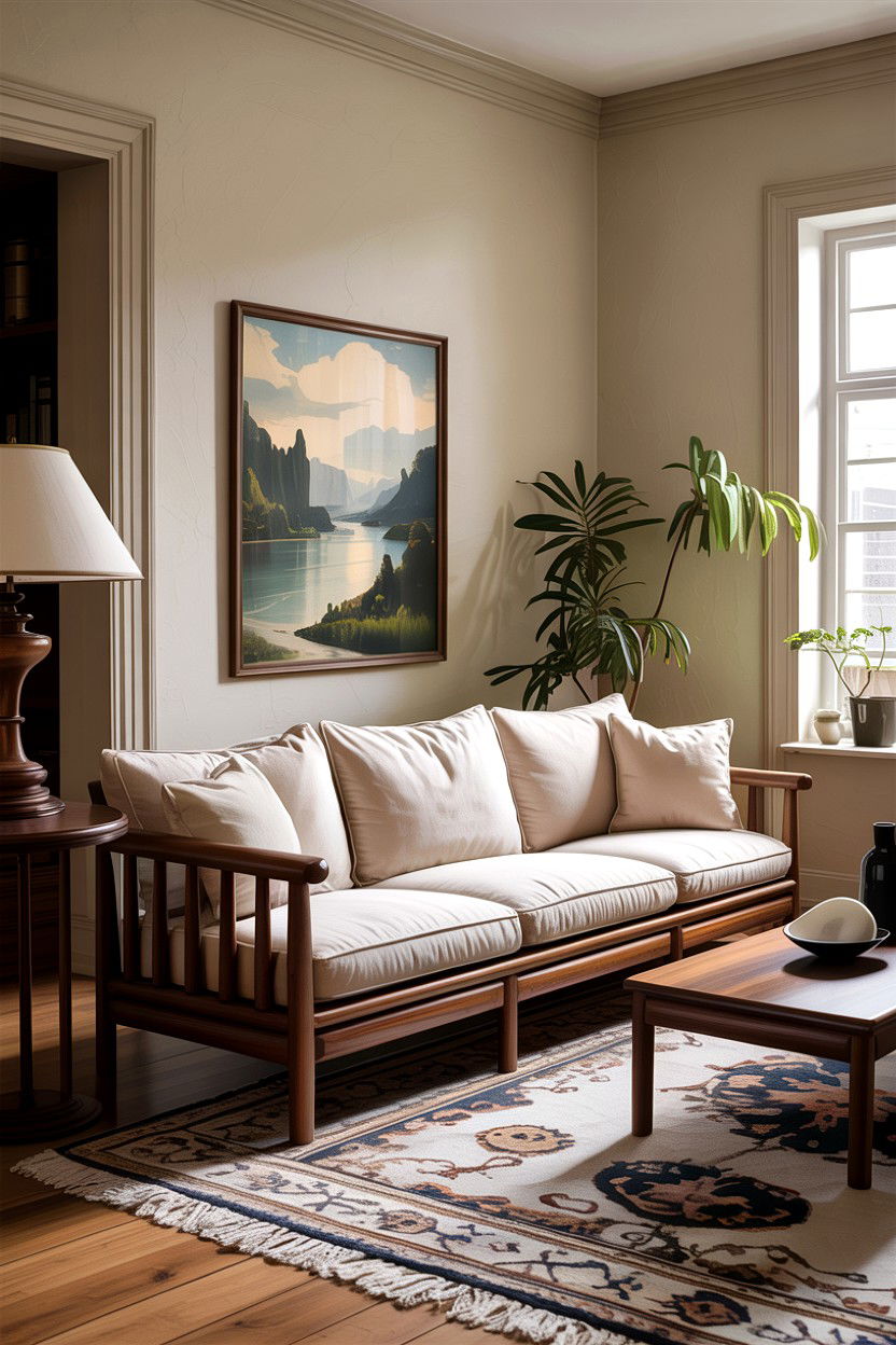 Teak wood sofa - 30 living room Indian furniture ideas