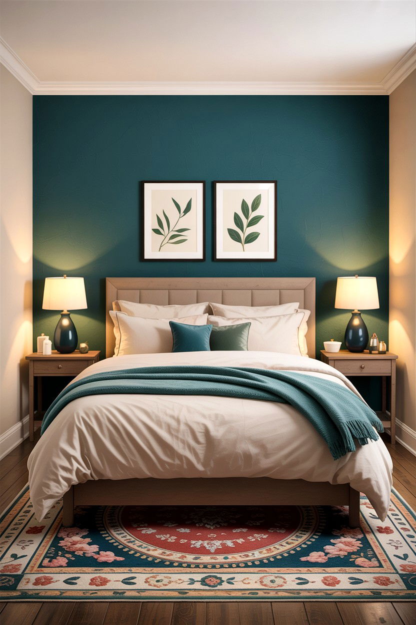 Teal Accent Wall Bedroom - 30 teal bedroom design ideas