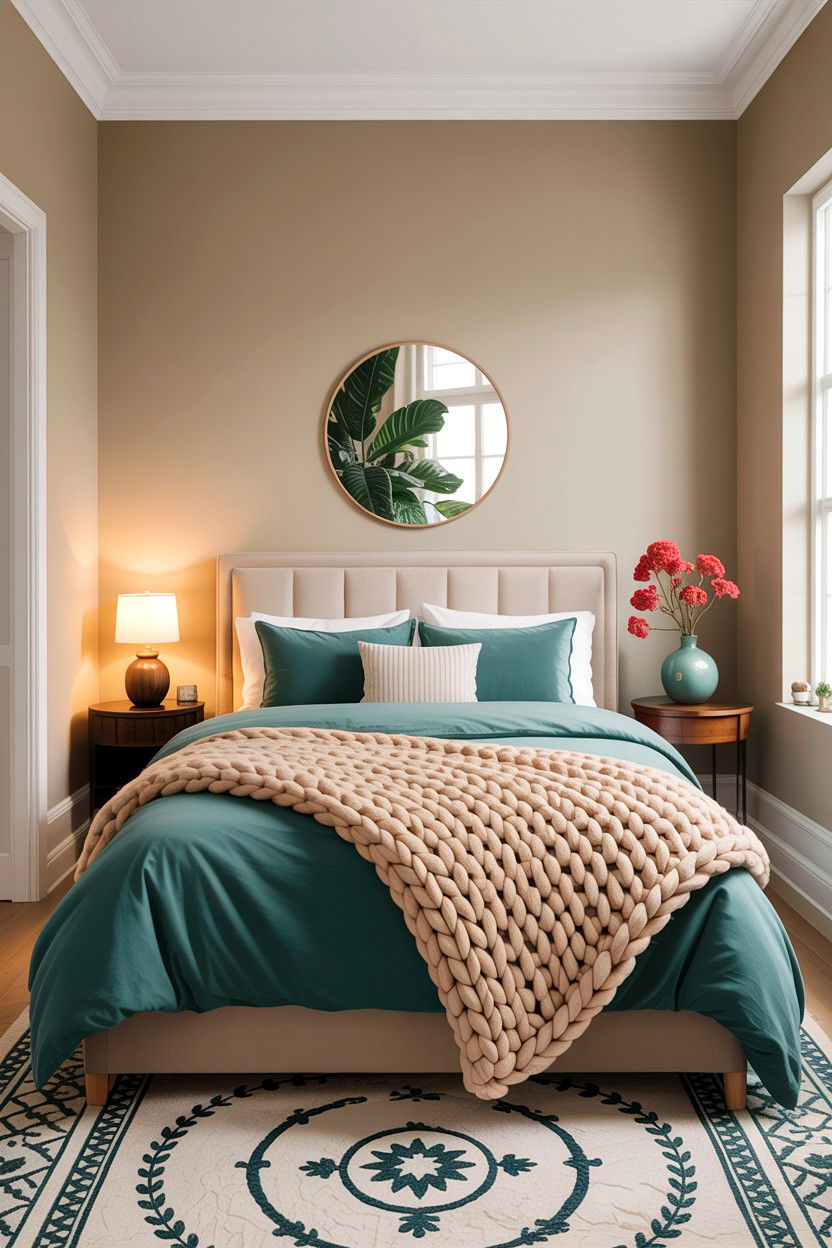 Teal And Beige Palette - 30 traditional teal bedroom ideas